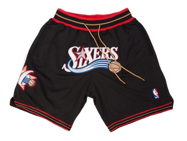 Retro 76Ers Black Shorts