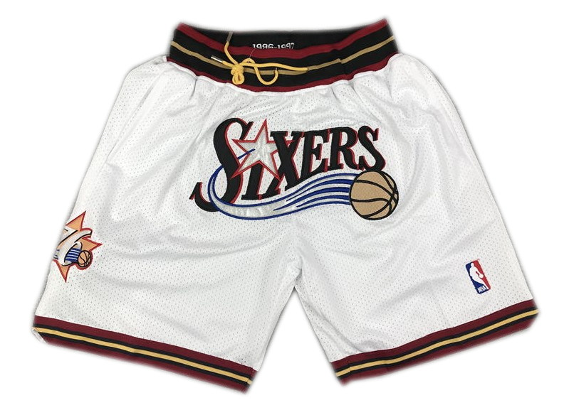 Retro 76Ers White Shorts
